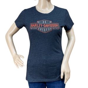 HARLEY-DAVIDSON Charcoal Grey Women’s Short Sleeve Tee Shirt Size Medium